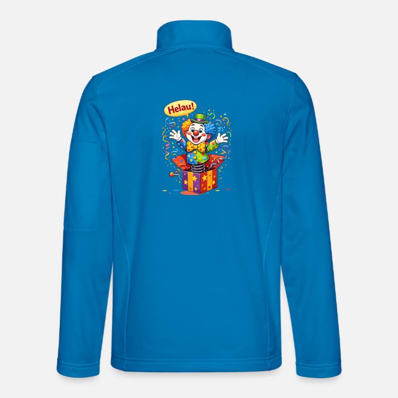 Funny Clown Says HELAU – Carnival Motif - Unisex Softshell Jacket - light blue