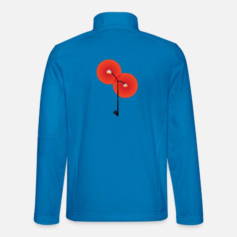 Straßenlaterne mit Katze - Unisex Softshelljacke - Lichtblau