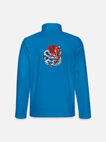 Koi Wellen Zen Motiv - Unisex Softshelljacke - Lichtblau