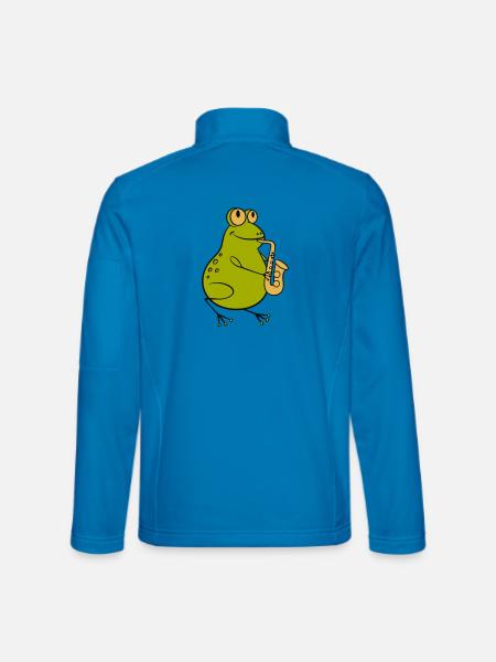 Frosch spielt Saxophon - Jazz Cartoon - Unisex Softshelljacke - Lichtblau