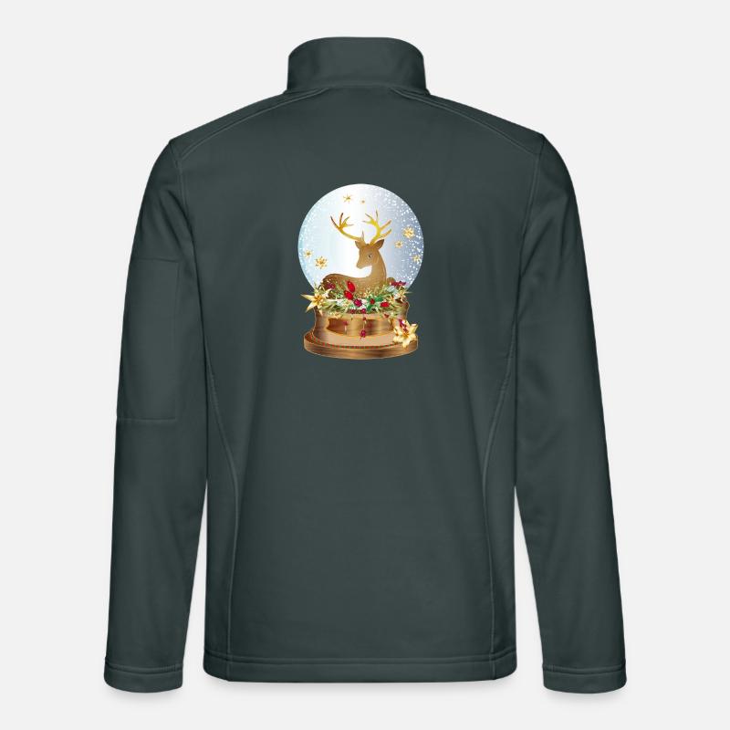 nostalgic snow globe with deer for Christmas Unisex Softshell Jacket