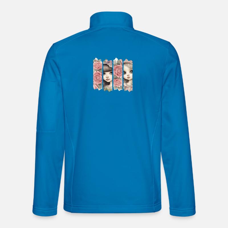 Rosenmädchen Brushdesign - Unisex Softshelljacke - Lichtblau