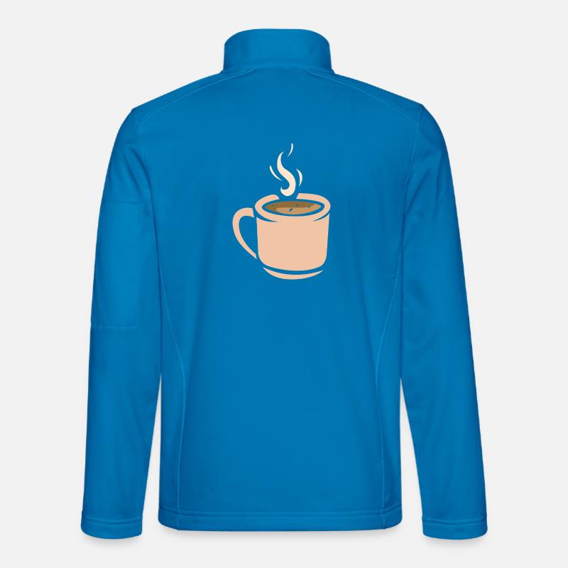 Kaffee Tasse Illustration - Unisex Softshelljacke - Lichtblau