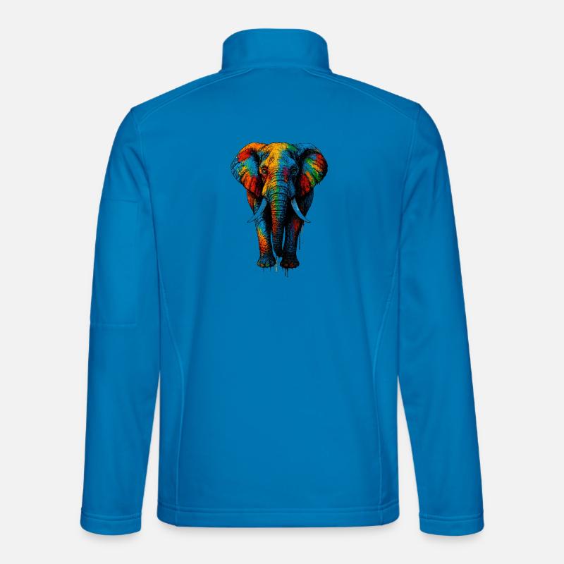 Colorful Elephant Rainbow Unisex Softshell Jacket
