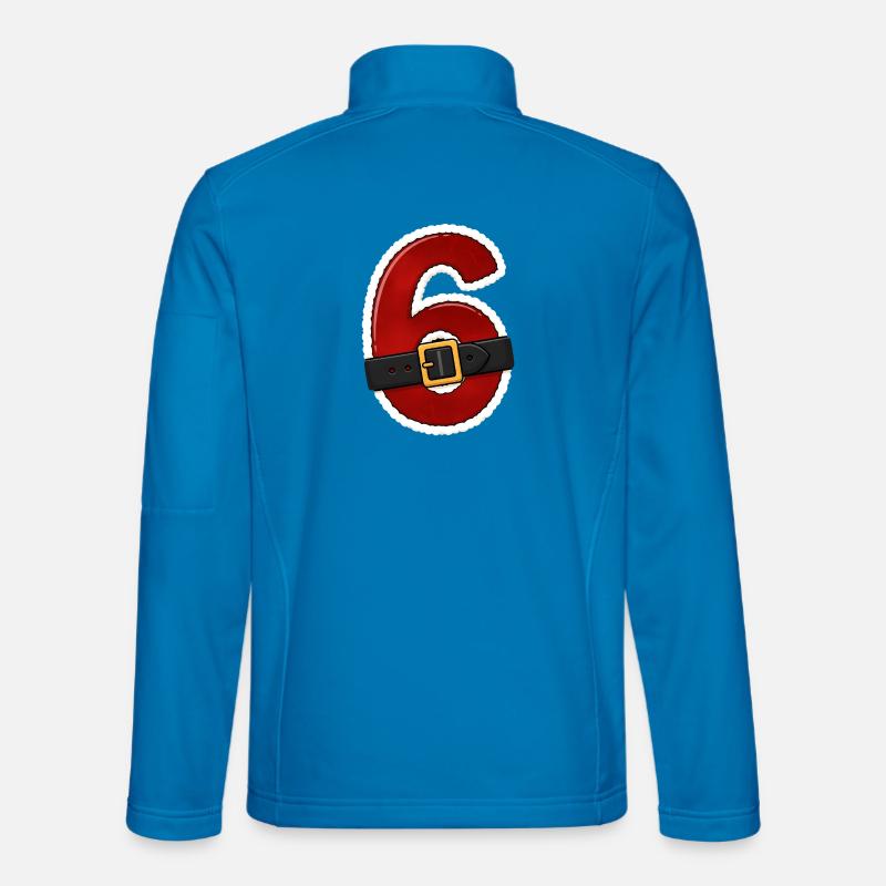 Sechs mit Gürtel Cartoon - Unisex Softshelljacke - Lichtblau