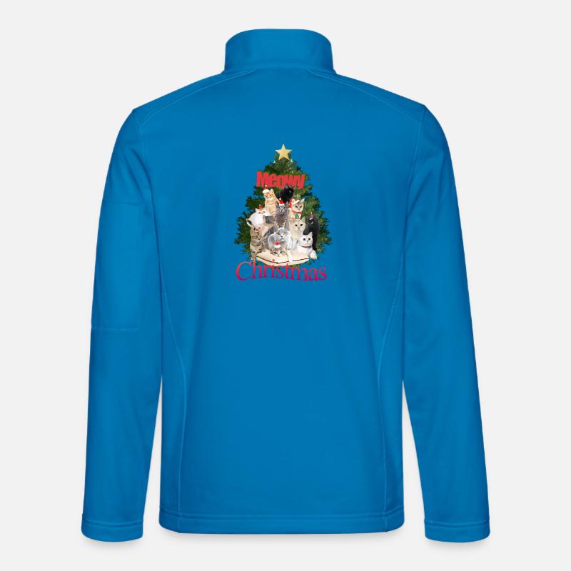 Meowy Christmas Cat Collage - Unisex Softshell Jacket - light blue