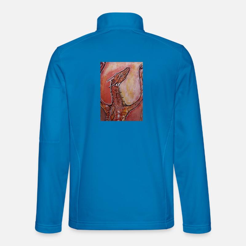 Red Dragon Hand Painted - Unisex Softshell Jacket - light blue