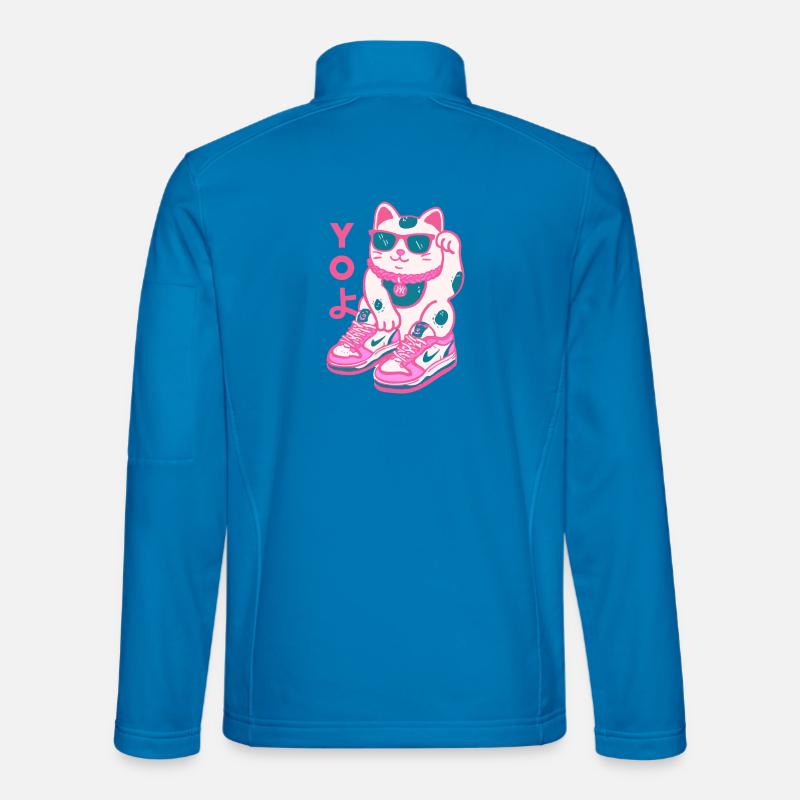 Neonpfoten Katze in Turnschuhen - Unisex Softshelljacke - Lichtblau