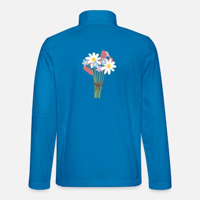 Pastell-Gänseblümchen-Bouquet-Illustration - Unisex Softshelljacke - Lichtblau