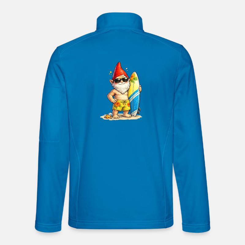 Cooler Gartenzwerg mit Surfbrett   - Unisex Softshelljacke - Lichtblau