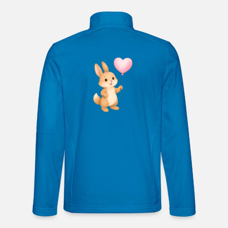 Kuschelhase mit Herzballon - Unisex Softshelljacke - Lichtblau