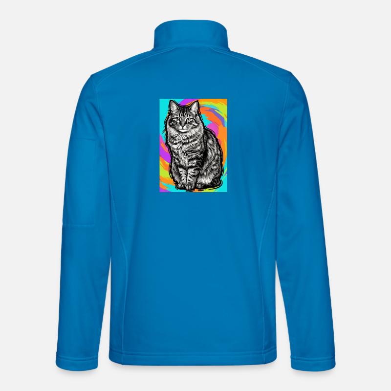 Katze - Unisex Softshelljacke - Lichtblau