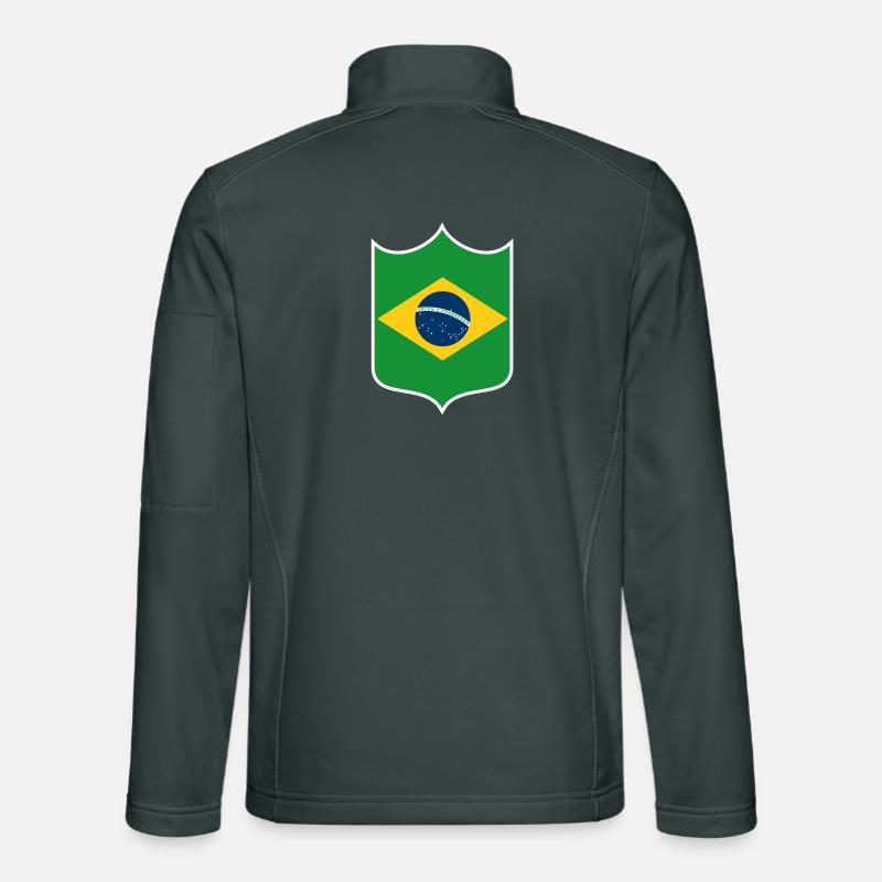 Brasilien Flagge Wappen Unisex Softshelljacke
