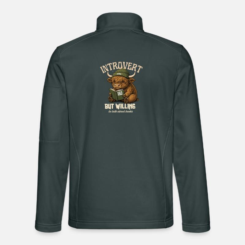 Introvert Cow Reading: Willing to Talk Unisex Softshelljacke