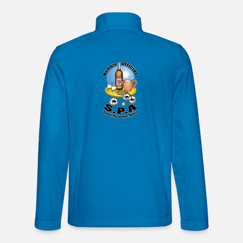 SPA soleil pétanque apéro - Unisex Softshelljacke - Lichtblau