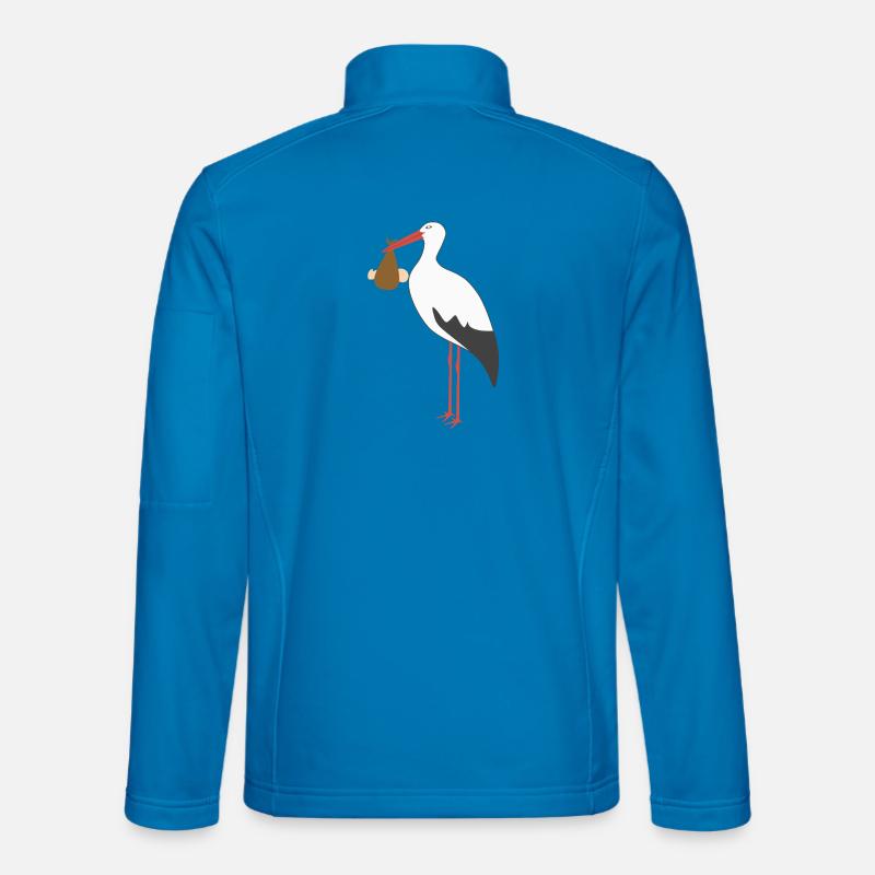 Stork Carrying Baby - Unisex Softshell Jacket - light blue