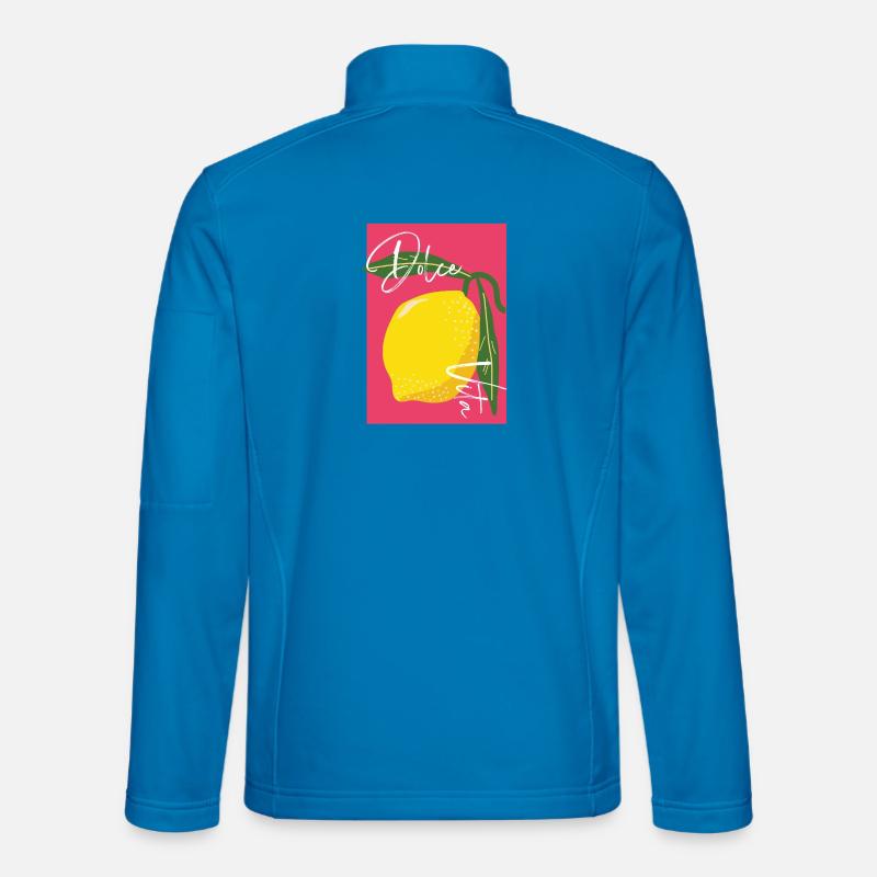 Zitrone mit Dolce Vita Handcrafted Schrift - Unisex Softshelljacke - Lichtblau