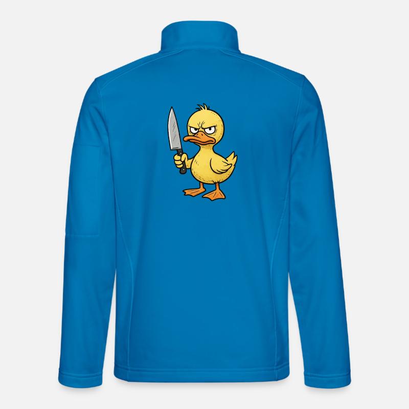 Wütendes Entenküken mit Messer - Unisex Softshelljacke - Lichtblau