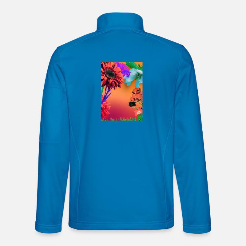 Bold flower canvas - Unisex Softshell Jacket - light blue