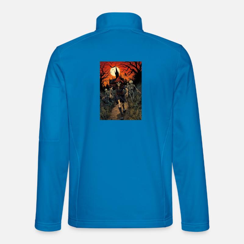 Grim Wanderer in Haunted Dusk - Unisex Softshell Jacket - light blue