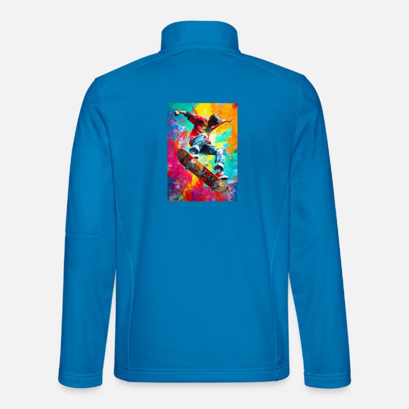 Chromatischer Skateboard Splash - Unisex Softshelljacke - Lichtblau