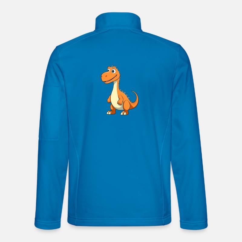 Fröhlicher Dino Cartoon - Unisex Softshelljacke - Lichtblau