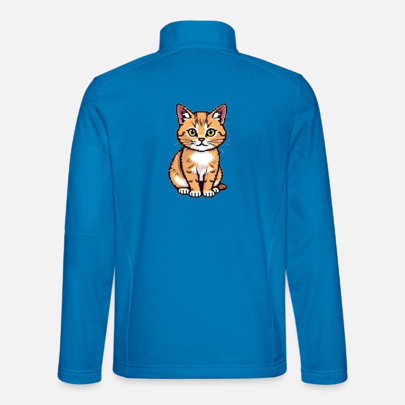 Katze Pixel Art - Unisex Softshelljacke - Lichtblau