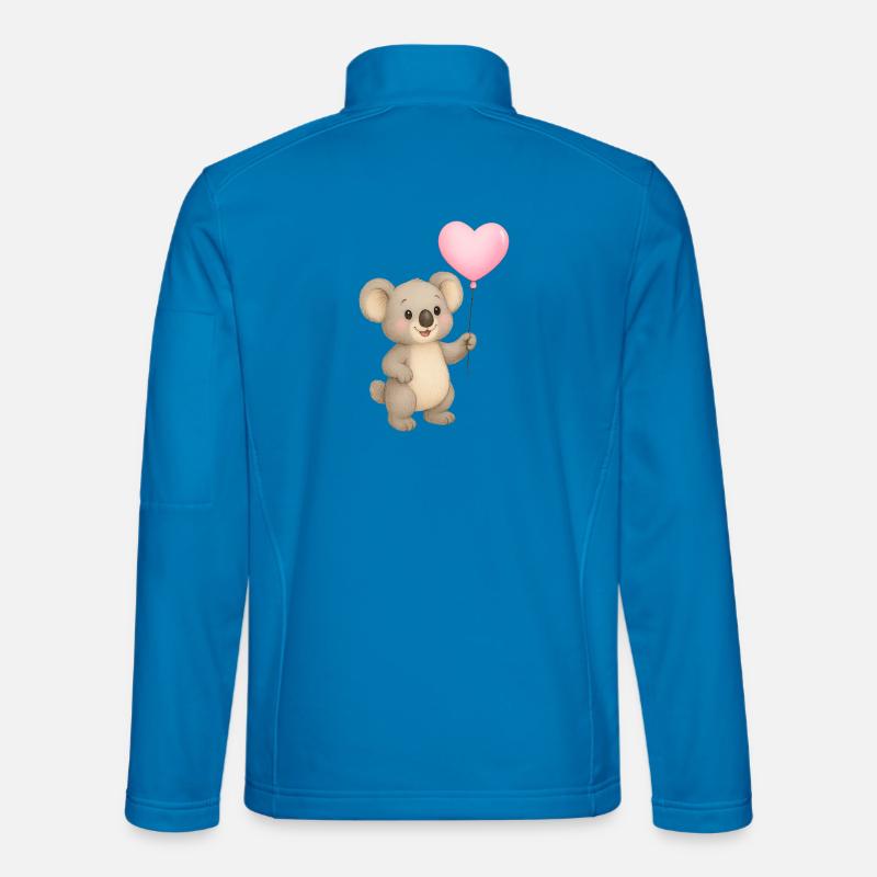 Cuddly koala with heart balloon - Unisex Softshell Jacket - light blue