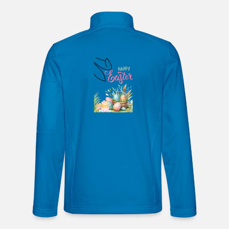 Pastel Easter Basket and Eggs - Unisex Softshell Jacket - light blue