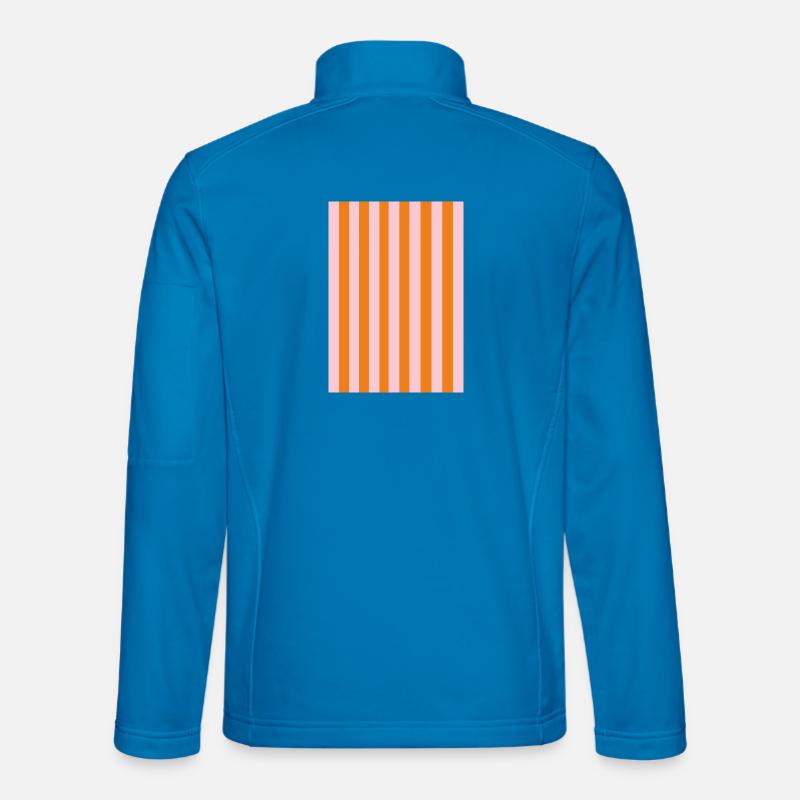Stripes - orange pink personalizable - Unisex Softshell Jacket - light blue