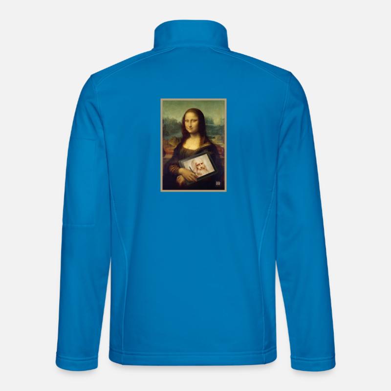 Mona Lisa Tablet Sketch Mashup - Unisex Softshell Jacket - light blue
