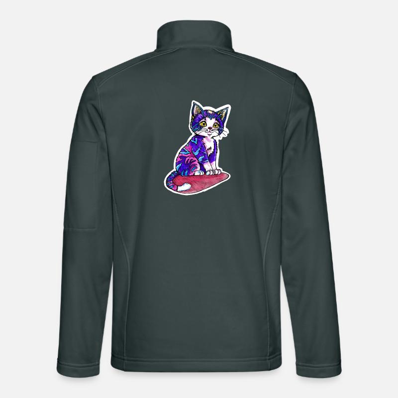 Petit chat à la fourrure violette Veste en tissu softshell Unisexe
