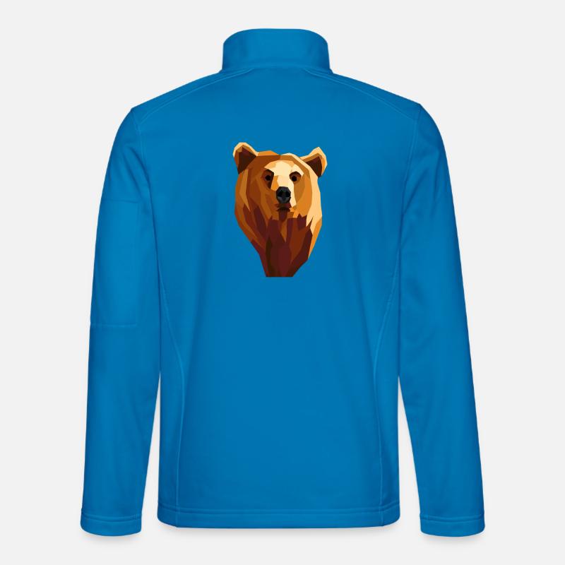 Geometrischer Bär mit niedrigem Polyanteil - Unisex Softshelljacke - Lichtblau