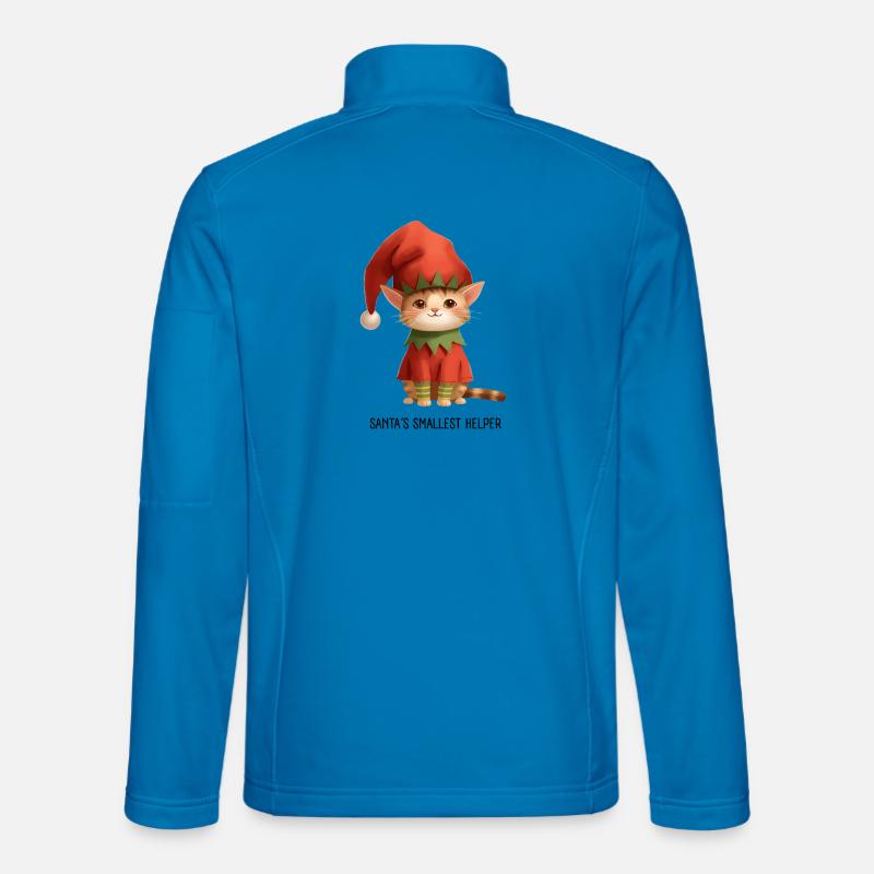 Playful Christmas kitten print - Unisex Softshell Jacket - light blue