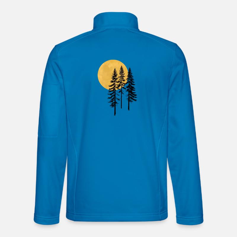 Sunset Pine Silhouette - Unisex Softshell Jacket - light blue