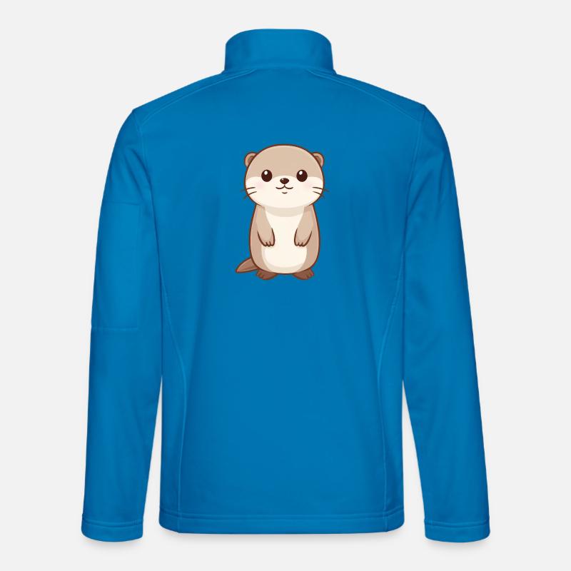 Cute otter – Happy animal drawing - Unisex Softshell Jacket - light blue