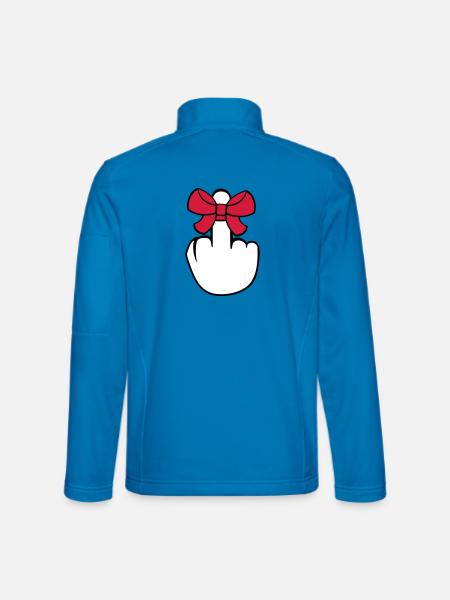 wanker middle finger show insult fuck you f - Unisex Softshell Jacket - light blue - Back