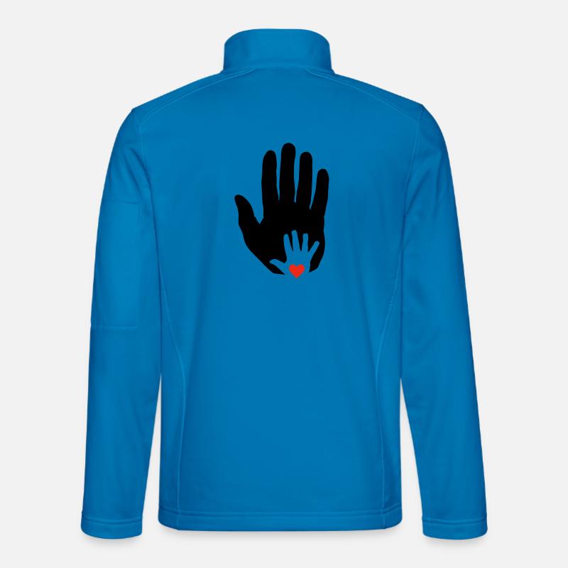Cœur dans la main de bébé dans la main plus âgée! Veste en tissu softshell Unisexe