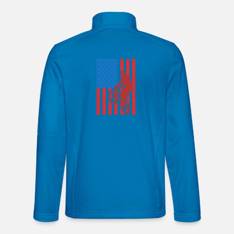 Patriotic BMX cyclist - Unisex Softshell Jacket - light blue