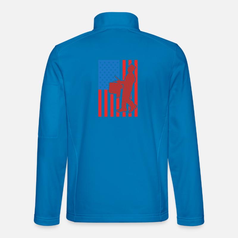 Trommel USA Flagge - Unisex Softshelljacke - Lichtblau
