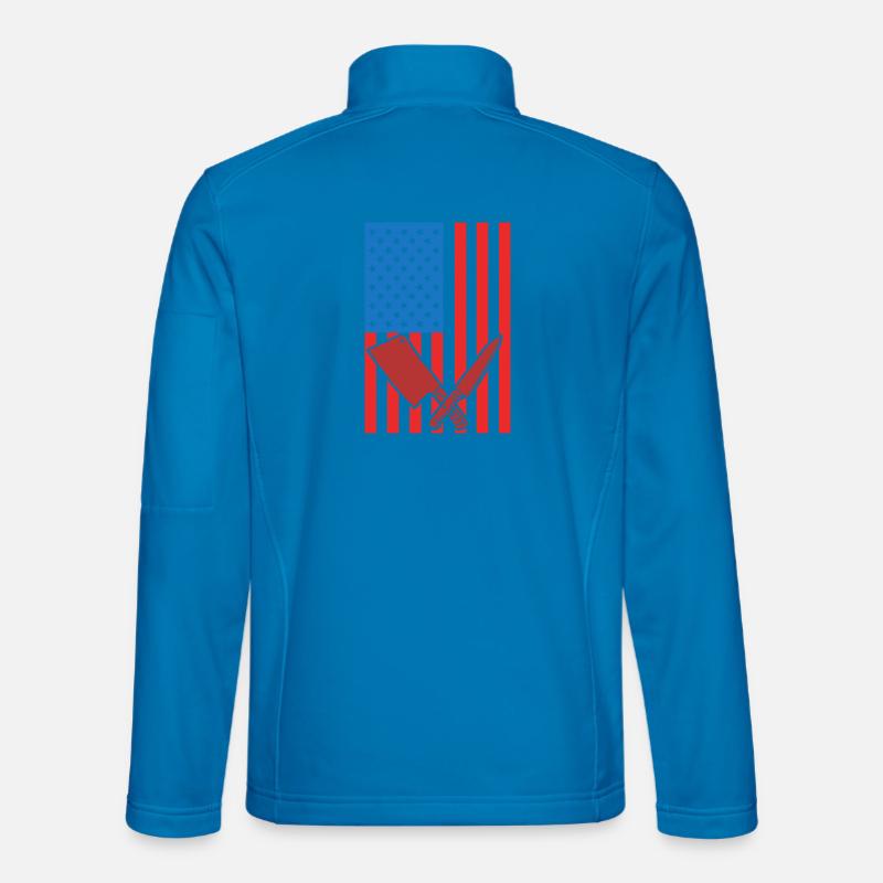 Drapeau des États-Unis de boucher - Veste en tissu softshell Unisexe - bleu clair