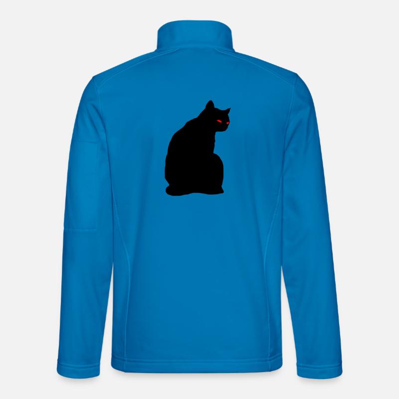 Schwarze Katze - Unisex Softshelljacke - Lichtblau