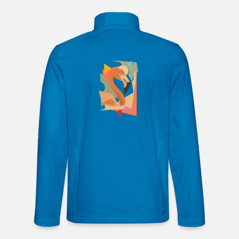 Flamingo in geometric-abstract style - Unisex Softshell Jacket - light blue