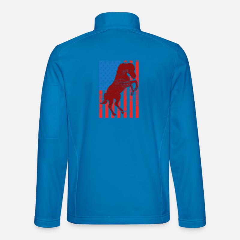 US Flag Riding - Unisex Softshell Jacket - light blue