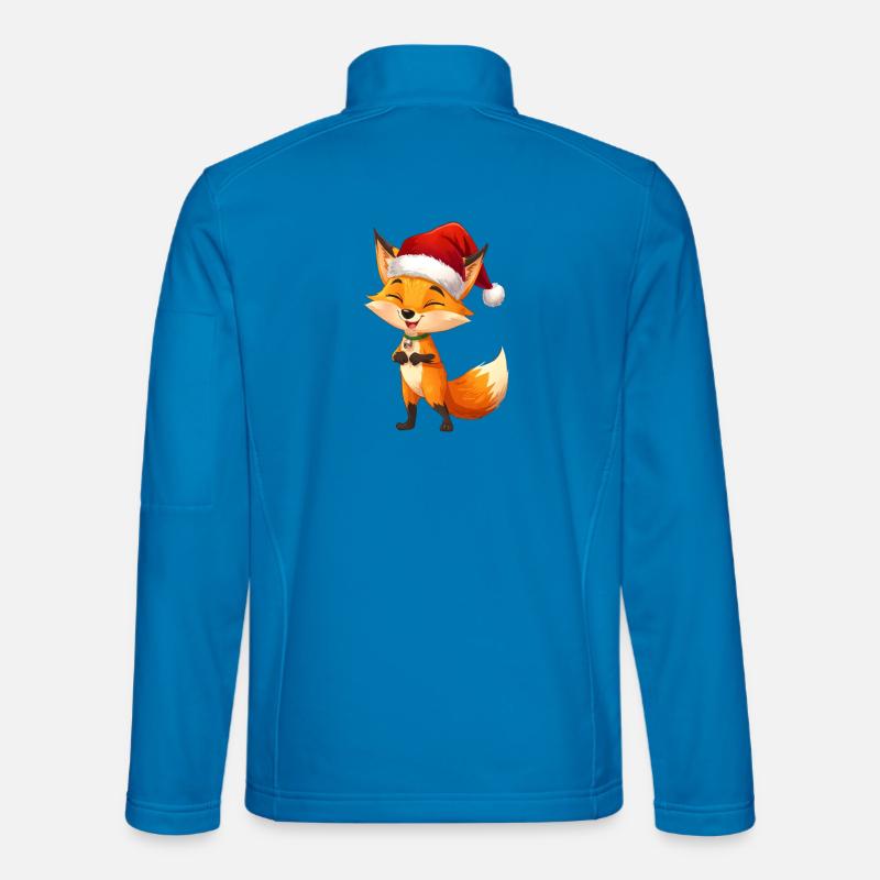 Fuchs mit Santa Hut - Unisex Softshelljacke - Lichtblau