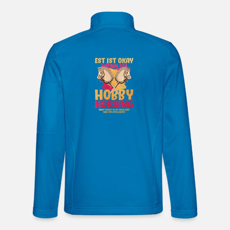 Duo de cavaliers amateurs Pop Art - Veste en tissu softshell Unisexe - bleu clair