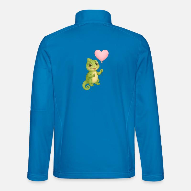 Kleines Chamäleon mit Herzballon - Unisex Softshelljacke - Lichtblau