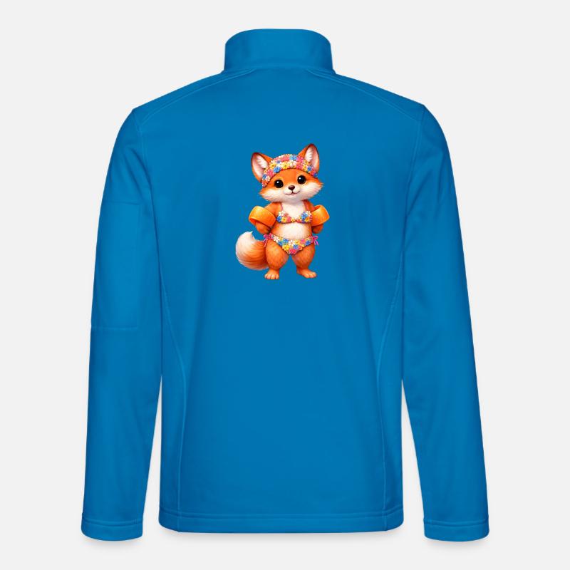 Cute fox in summer outfit - Unisex Softshell Jacket - light blue