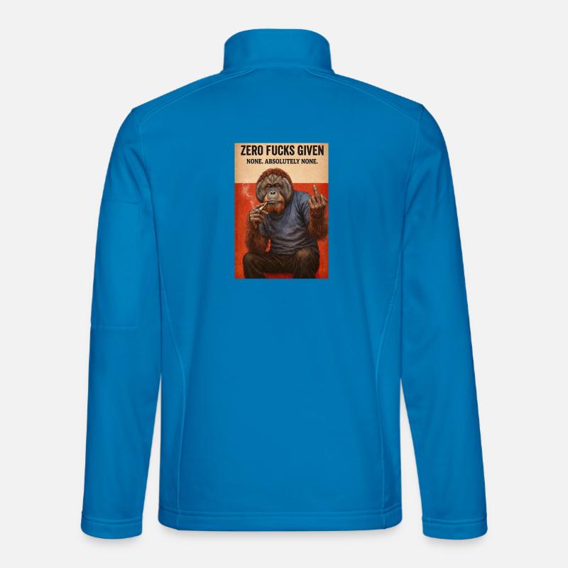 Zéro Fuck Given Ape - Veste en tissu softshell Unisexe - bleu clair