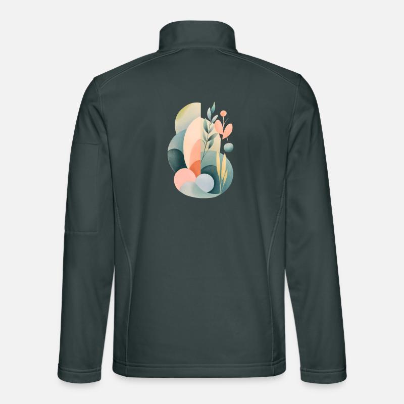 Pastel Abstract Flora Composition Unisex Softshell Jacket
